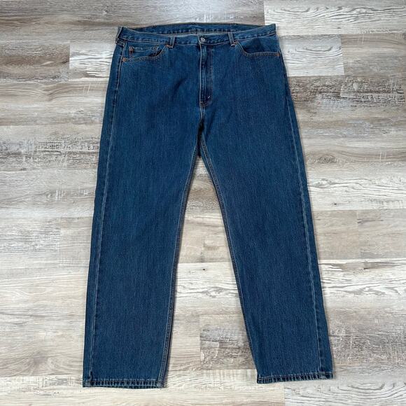 Levi’s 505 Jeans Blue 100% Cotton Denim Straight Leg Mid Rise W42 L32 - Picture 1 of 7